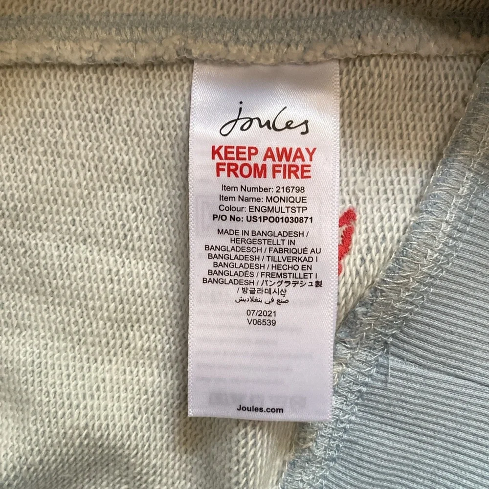 Joules Red and Yellow Monique Crewneck Rainbow Striped Sweatshirt Women’s 12 NWT - Picture 8 of 9